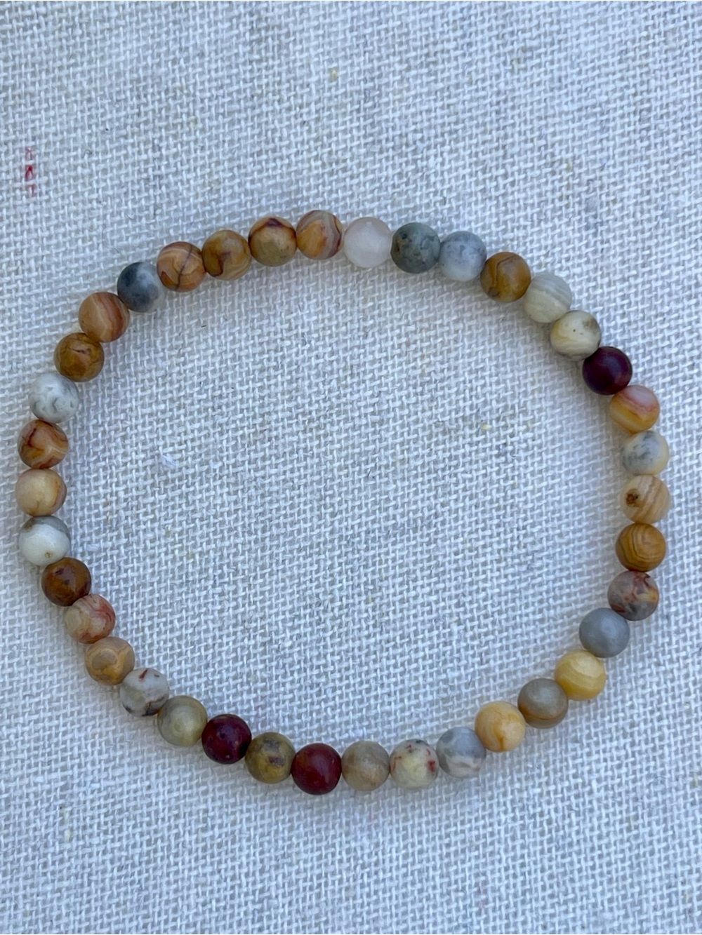 Crazy Lace Agate Beaded Stretch Bracelet 7
